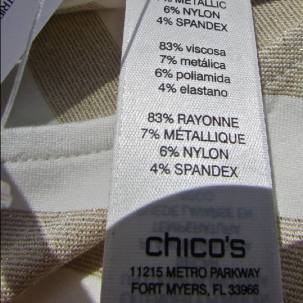 Chico’s Shimmer Striped Tee - Picture 4 of 6